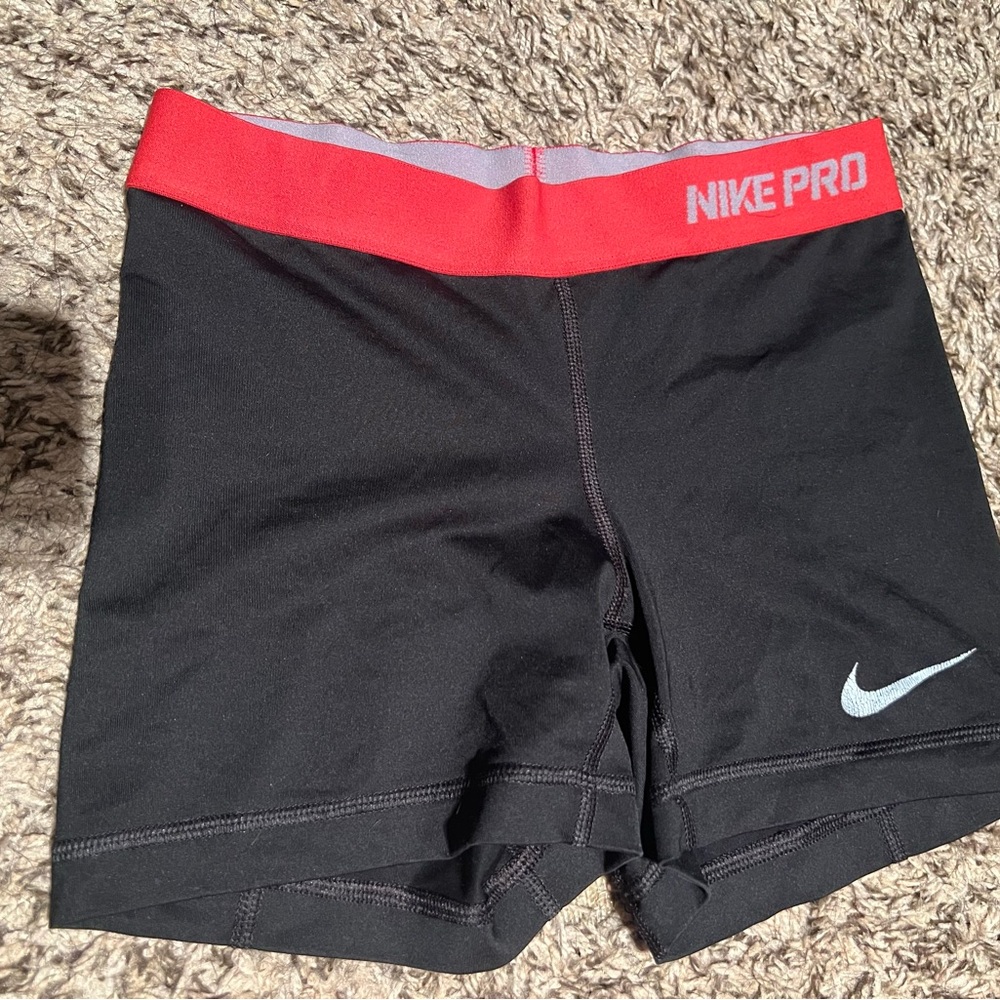 Nike Pros Black and Red Shorts